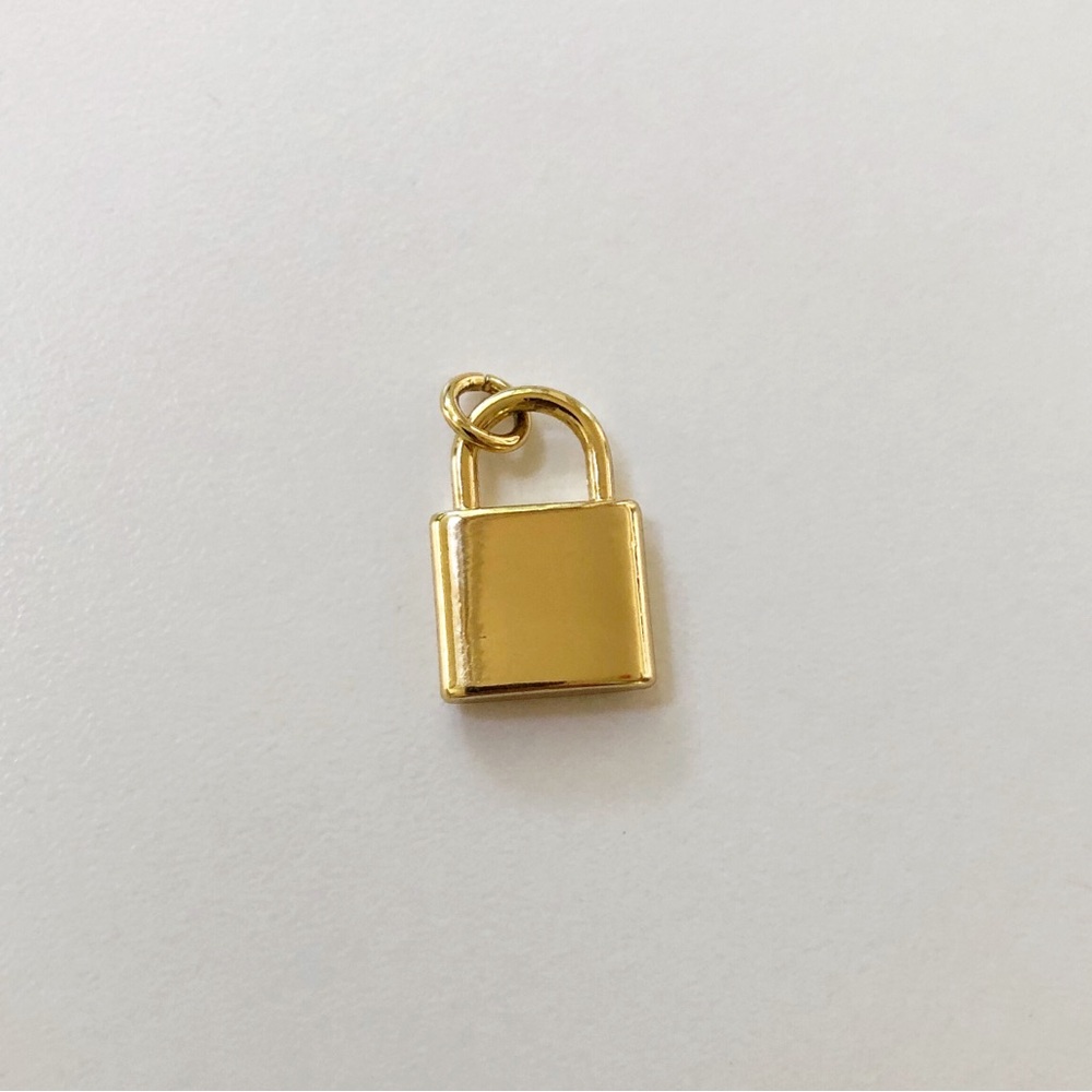 14k gold plated lock charm